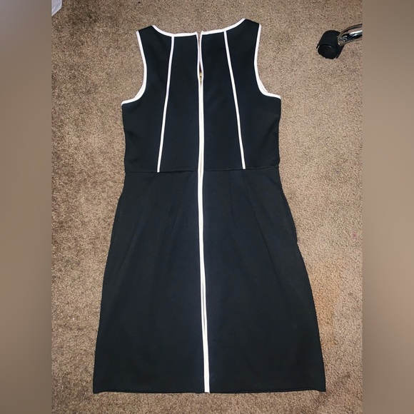 Apt. 9 Small Black & White Formal Symmetrical Sleeveless Zip Up Midi Dress - Picture 2 of 3